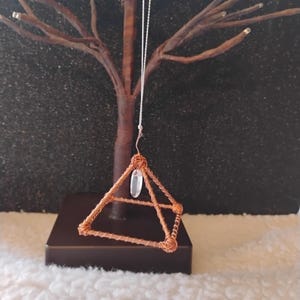 Copper Pyramid With Crystal Bead