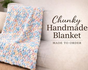 Couverture lestée au crochet fait main PERSONNALISÉE – réalisée sur commande en plusieurs tailles l Couverture épaisse l Fil n° 10, 2,5 cm (1 po.) d'épaisseur
