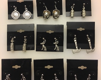 Firefighter Earrings, Fireman Earrings, Hydrants, Dalmatians, Maltese Cross, Fire Helmets!