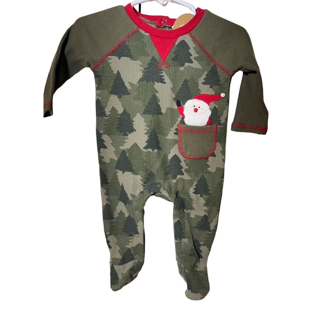 Juddlies Mini Waffle Footed Sleeper - Pine Color XS 0-3 Months Baby Sleepsuit With Double Zipper
