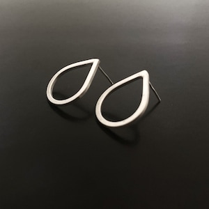 Geometric Teardrop Studs | Sterling Silver Petal Earrings | Mothers Day Gift