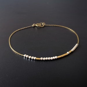 Gold Morse Code Bracelet. Custom Message Name Beaded Bracelets. Meaningful Gift Mother's Day.