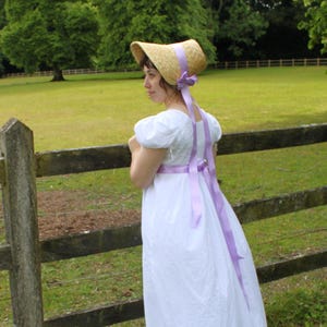 Short Sleeve Regency White Drawstring Gown