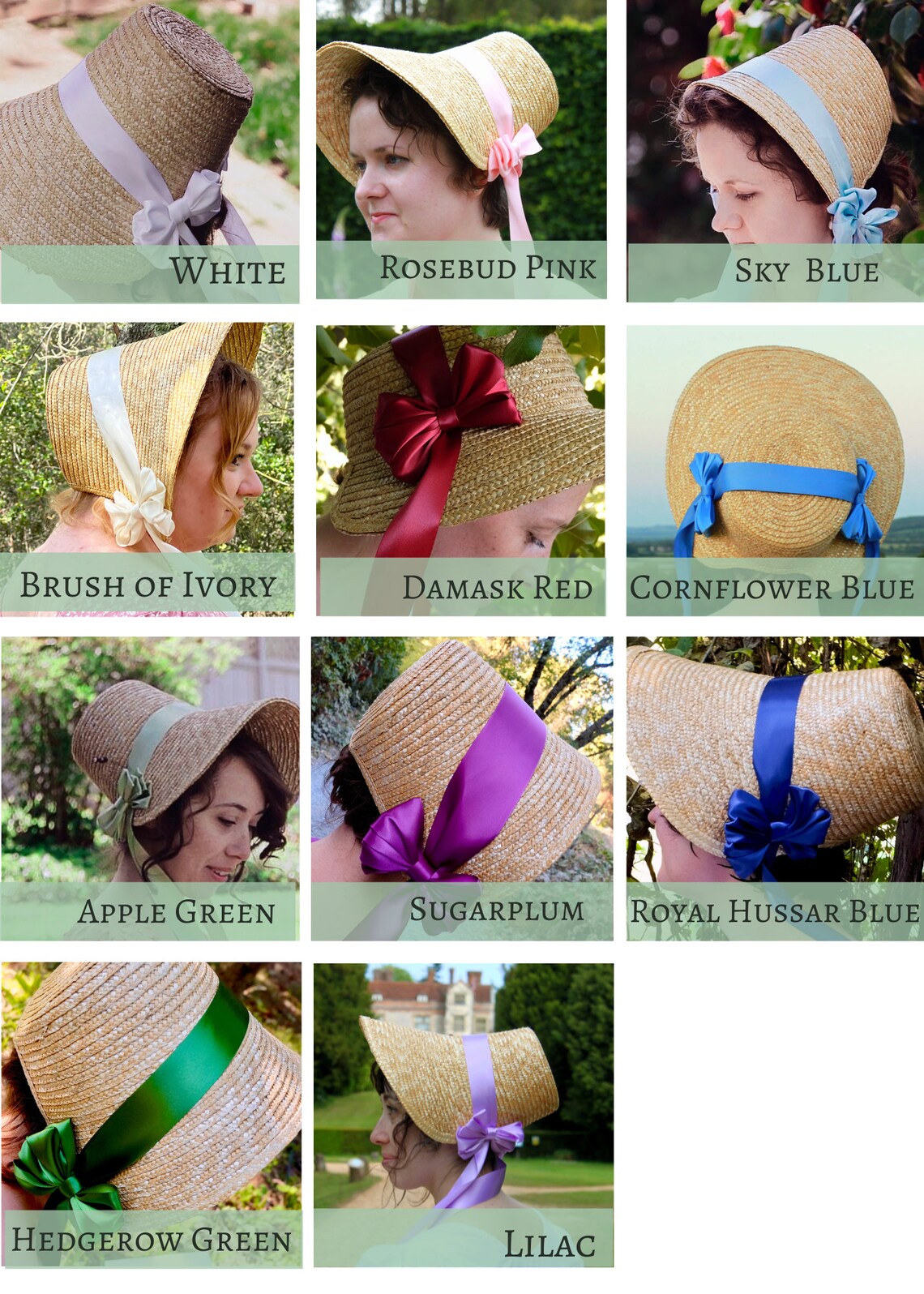 Bonnet Ribbon Ribbon Sets for Regency Bonnets - Etsy