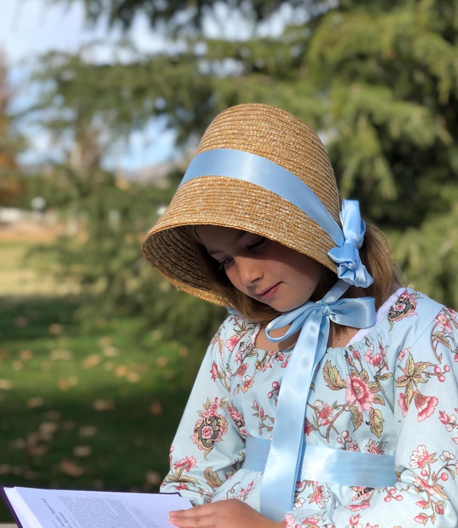 Vintage Prairie Bonnet Reversible Floral Blue Cottagecore Garden Sun Hat Prairie Bonnet In Women main image 4