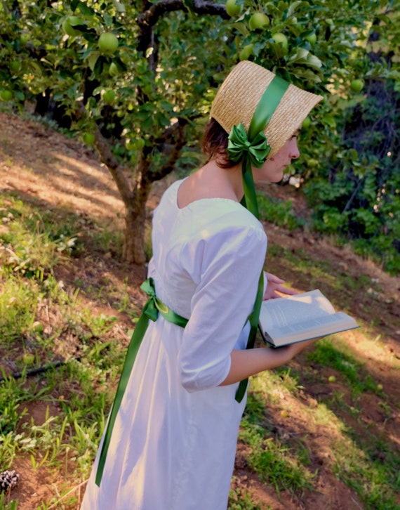 3 4 Sleeve Regency White Drawstring Gown Etsy UK