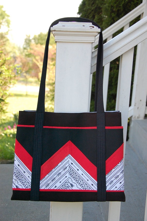 fabric travel tote bags Handmade Seminole Patchwork Purse, Fabric Travel Tote, Teacher Work Tote, 6  Pocket Purse