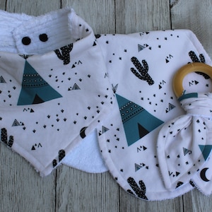 Teepee Baby Shower Gift | Cactus Baby Shower Gift | Cactus Baby Bib | Boho Baby Gift | Baby Shower Gift Set | Gender Neutral Baby Shower
