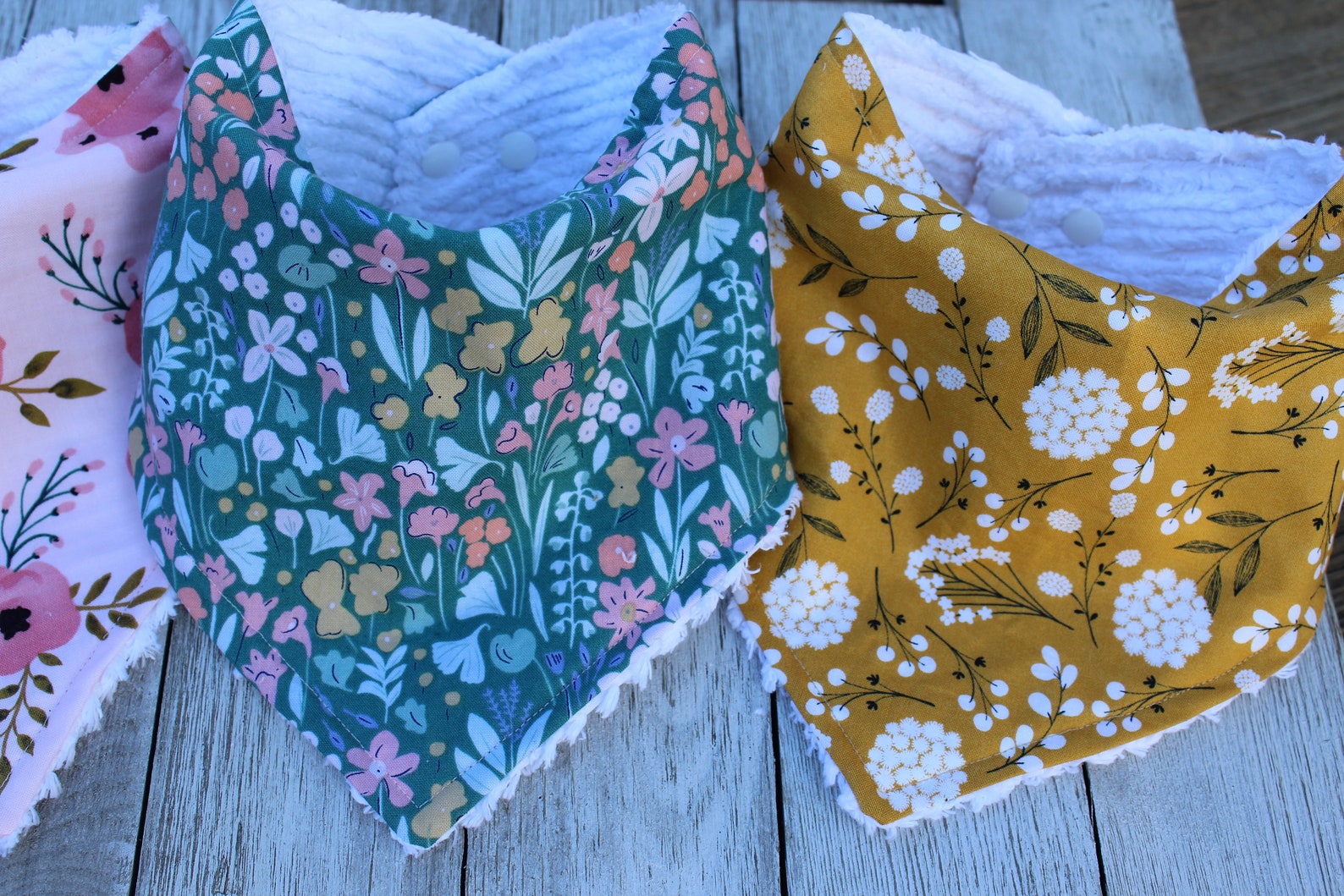 Floral Baby Girl Bib Set Floral Bandana Bibs Baby Girl Etsy