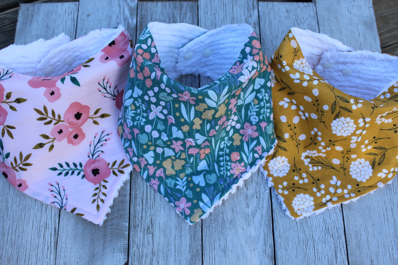 Floral Baby Girl Bib Set Floral Bandana Bibs Baby Girl Etsy