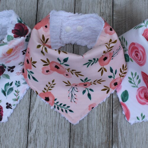 Floral Baby Girl Bib Set Floral Bandana Bibs Baby Girl Etsy