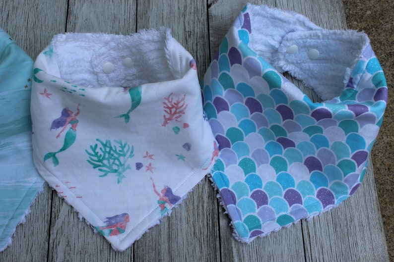 Mermaid Baby Bibs Summer Baby Girl Drool Bib Drool Bib Newborn Summer Baby Bibs Mermaid Baby Bandana Bibs Summer Girl Baby Bibs