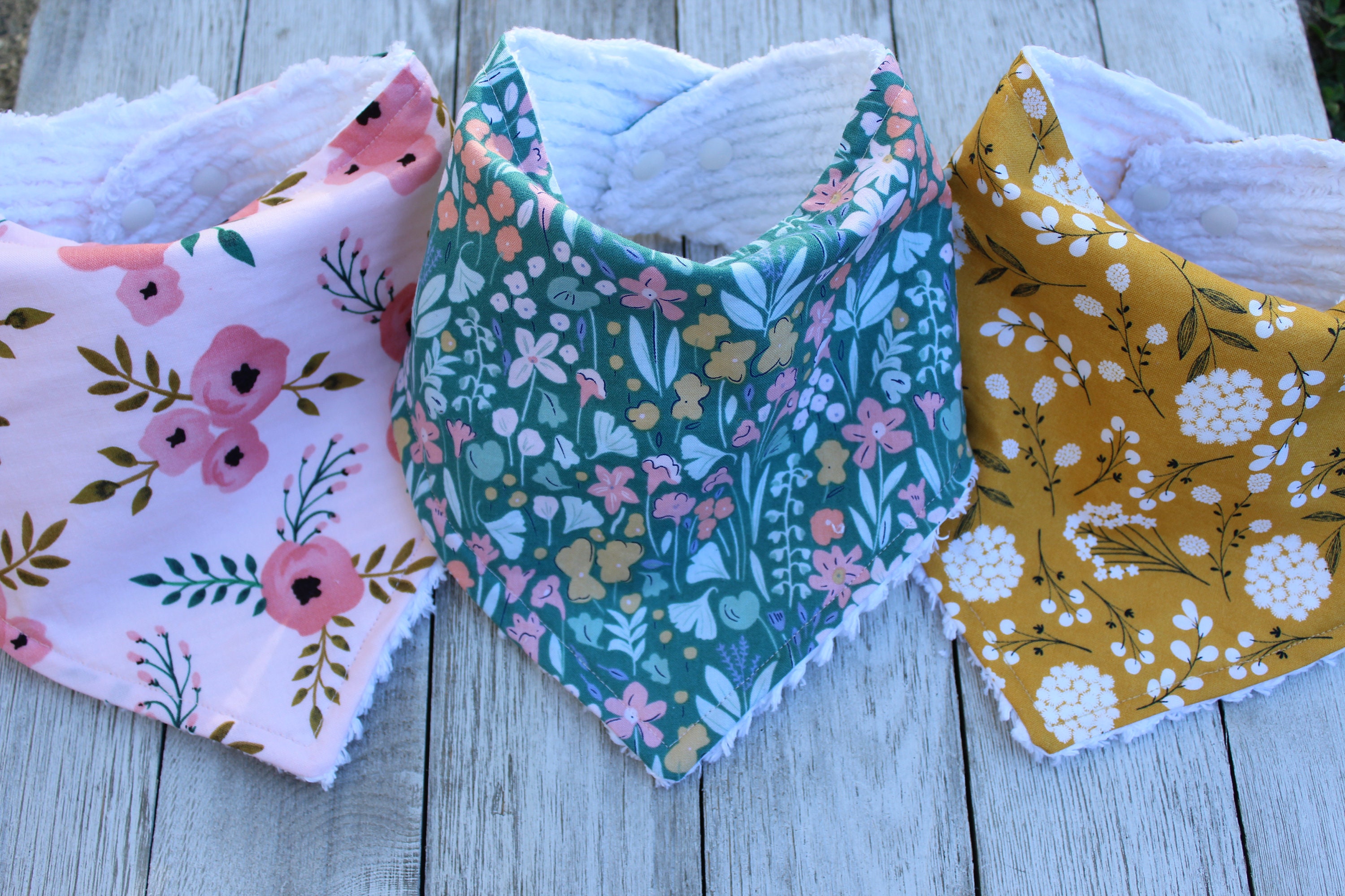 Floral Baby Girl Bib Set Floral Bandana Bibs Baby Girl Etsy