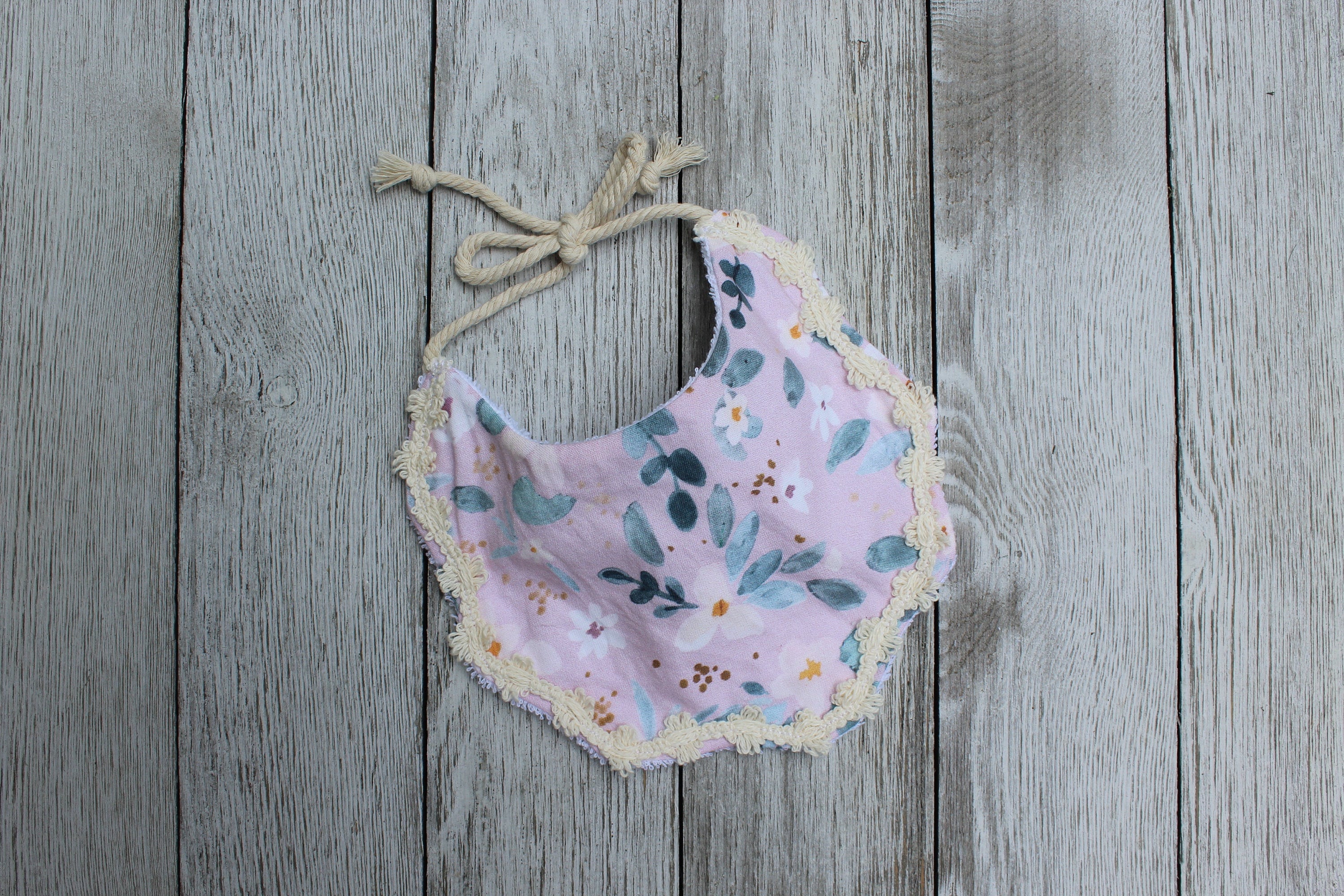 Pink - Handmade Cotton Baby Bib 07