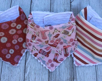 Baby Girl Western Bibs | Baby Girl Bandana Bibs | Cowgirl | Rodeo Baby Bibs | Rodeo Baby | Western Baby Gift | Baby Girl | Cowgirl Boots