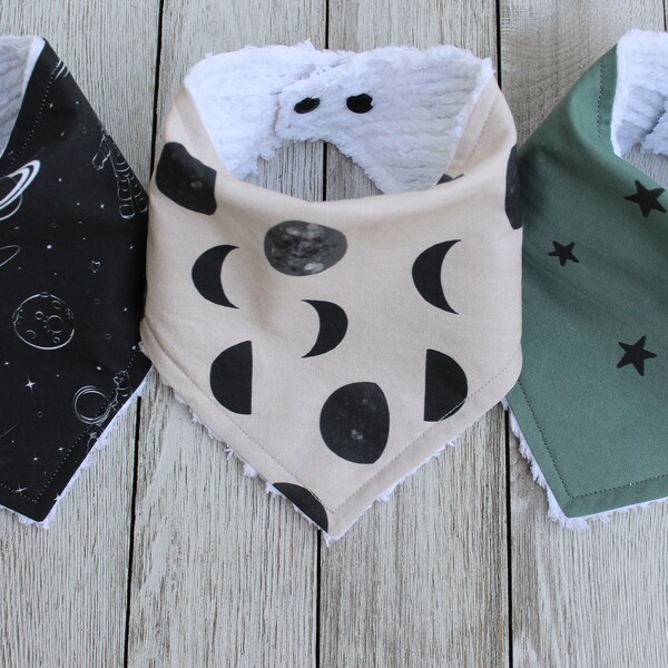 Space Bandana Bib | Bandana Bib | Baby Boy | Baby Boy Bibs | Baby Boy Gift | Space Bib | Moon Bib | Baby Boy Gift Set | Baby Boy Bandana