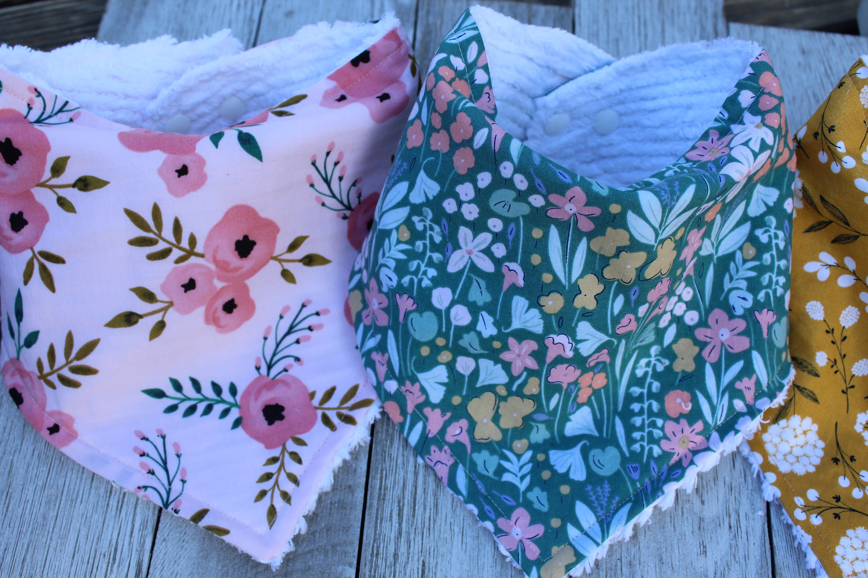 Floral Baby Girl Bib Set Floral Bandana Bibs Baby Girl Etsy