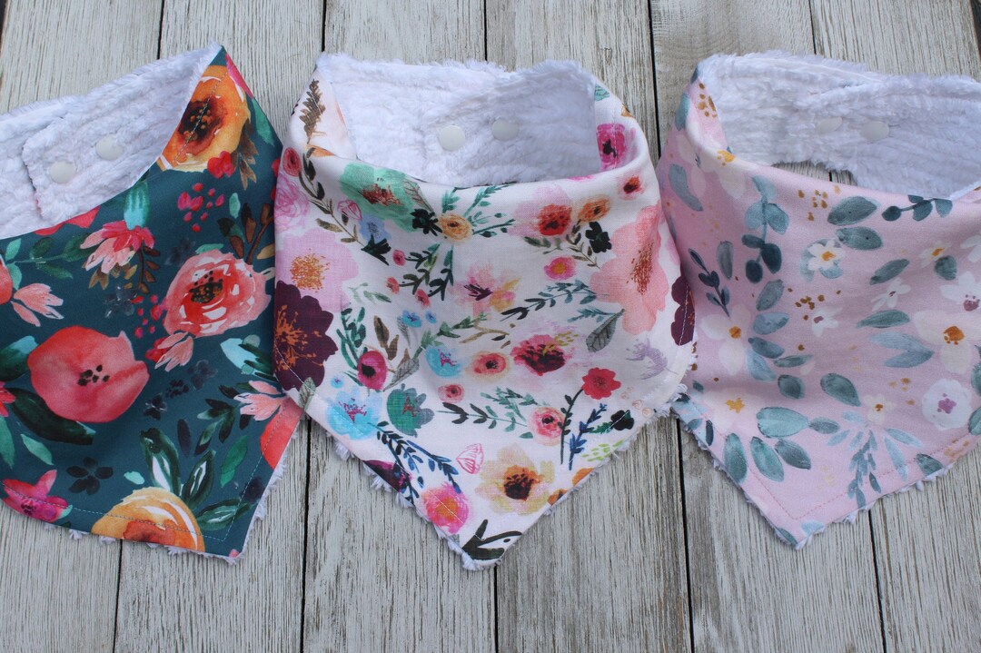 Floral Baby Bib Baby Bandana Bib Bandana Bib Baby Girl Baby Girl Shower