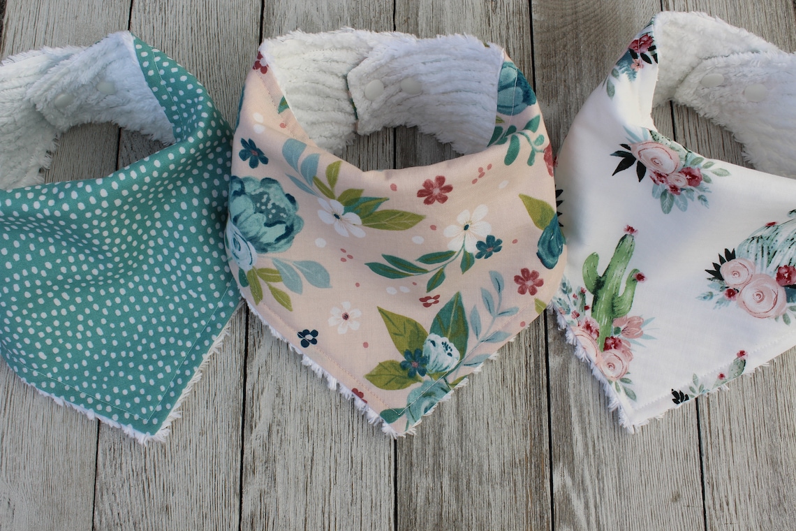 Baby Girl Baby Girl Bandana Bib Baby Girl Bib Cactus Etsy