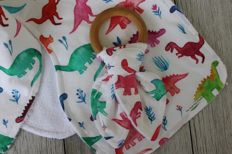 Baby Girl Dinosaur Baby Shower Gift Baby Girl Dino Bib Etsy