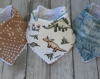 Dinosaur Bib | Bandana Bib | Baby Boy Bib | Baby Boy Gift Set | Baby Boy Gift | Baby Boy Shower |  Baby Boy Shower Gift | Baby Bib