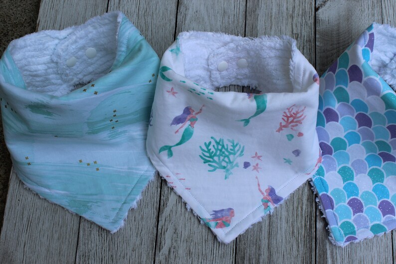 Mermaid Baby Bibs Summer Baby Girl Drool Bib Drool Bib Newborn Summer Baby Bibs Mermaid Baby Bandana Bibs Summer Girl Baby Bibs