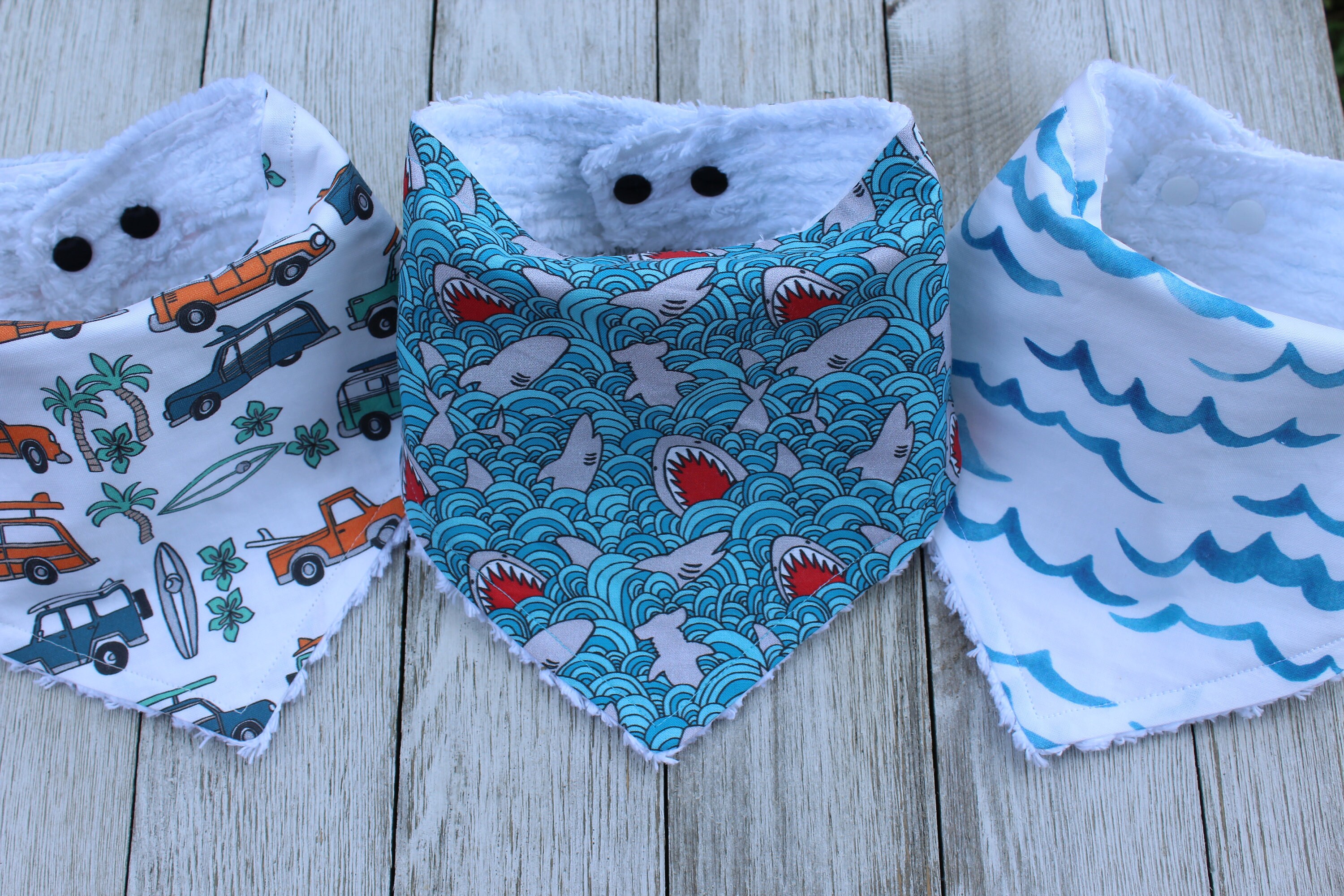 Summer Baby Boy Bibs | Shark Bib | Shark Baby Bib | Drool Bibs | Baby Boy Bandana Bibs | Baby Boy | California Baby Gift | Cali Lovin | Baby
