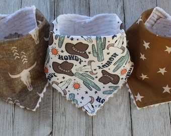 Western Baby Bibs | Cowboy Baby Bibs | Baby Boy | Boy Bibs | Bandana Bibs | Baby Boy Cowboy Gift | Western Shower Gift | Cowboy