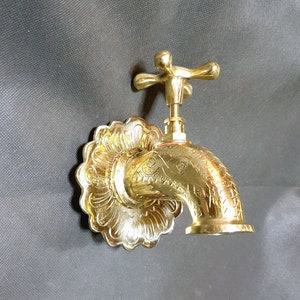 Moroccan Bathroom Brass Faucet - Moroccan water faucet -Antique Vintage Water Faucet Brass Water Tap -wall mount faucet - vintage faucet