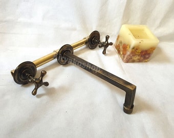 Rubinetto da bagno a parete in bronzo: lavello da cucina con maniglia a croce in ottone massiccio