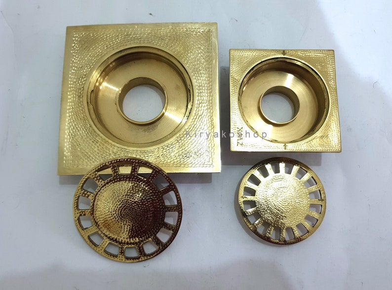 Solid Brass Floor Drain Hammered Square Shower Drain Cover Etsy