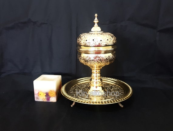 Moroccan Brass Incense Burner, Royal Mabkhara, Hand Hammered