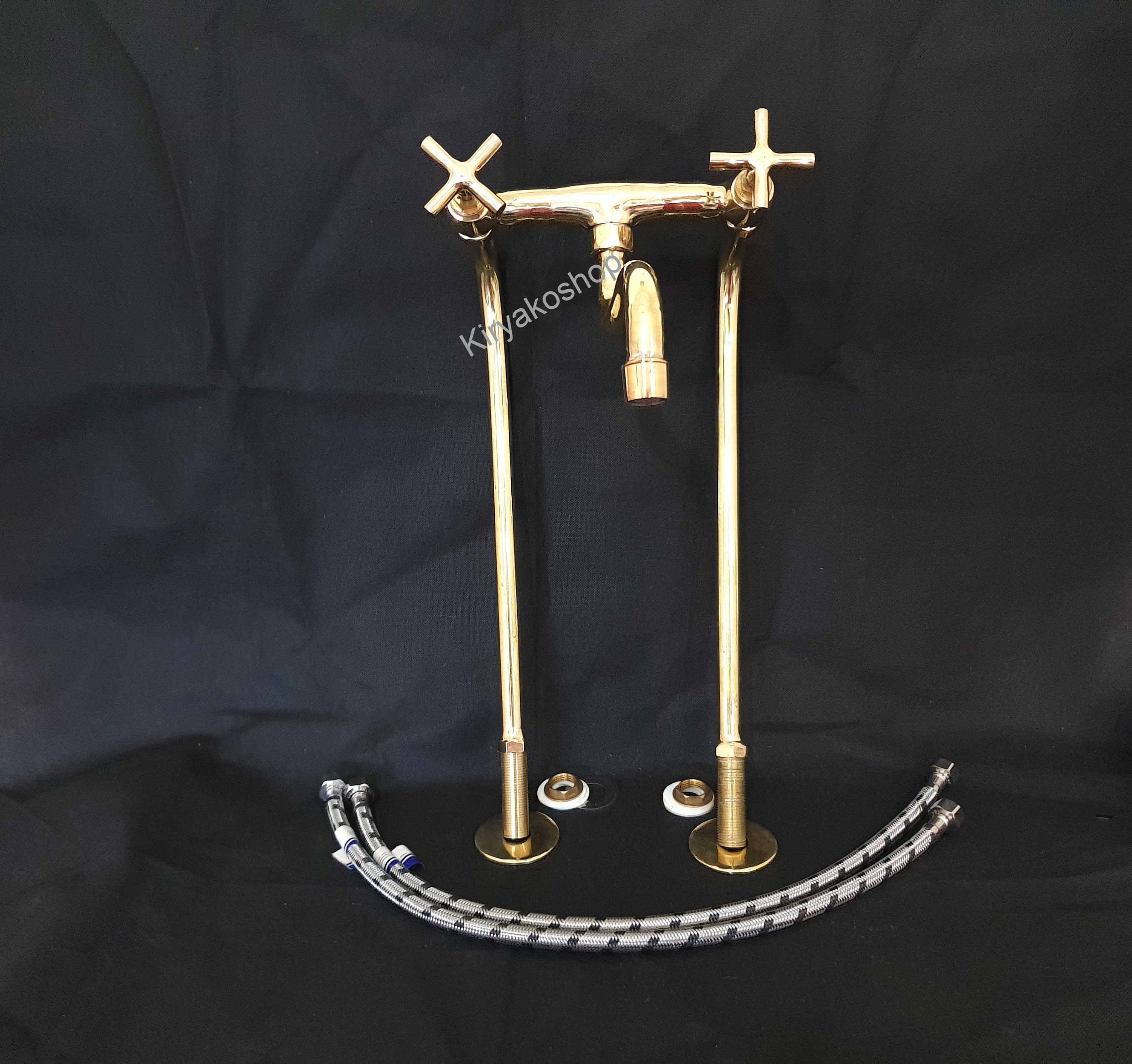 Unlacquered Brass Bridge Kitchen Faucet – Customizable Vintage Faucets ...
