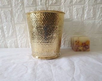 Brass Moroccan Storage Basket – Decorative Waste Paper Can