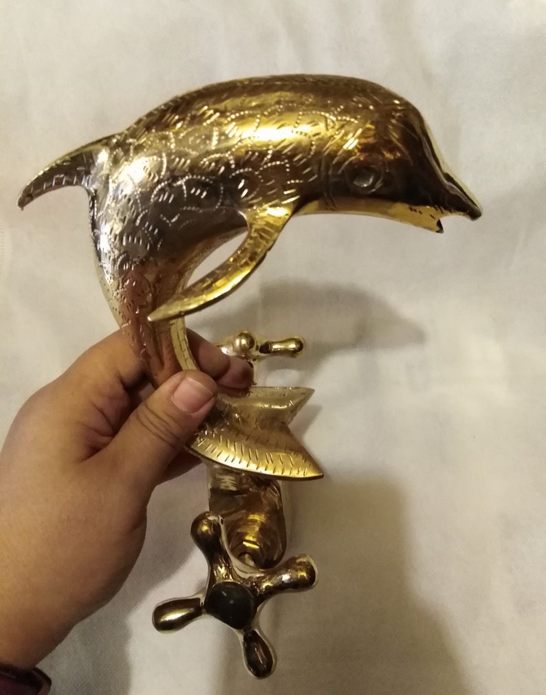 Brass engraved Moroccan Fish design faucet brass bathroom Etsy