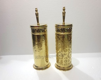 Cepillo de inodoro de latón, decoración de baño artesanal marroquí