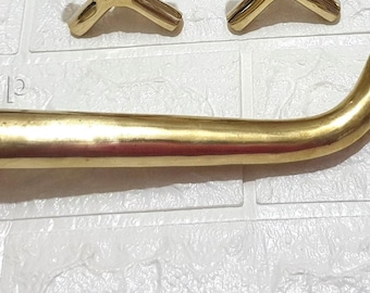 Grifo de pared de latón sin lacar de 15 cm (6 pulgadas) para lavabo de baño