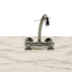 Silber Wand Badezimmer Wasserhahn - Unlackierter Vintage Wasserhahn - Küchenhahn - Wasserhahn Wasserhahn