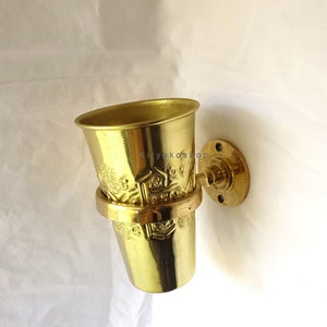 Messing Wand Zahnbürste Halter Becher - Zahnbürste Halter - Badezimmer Zubehör - Wand Zahnbürste Halter Becher - Badezimmer Dekor