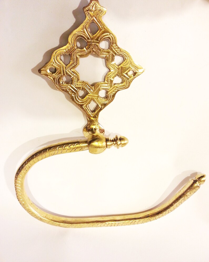 Brass Toilet Paper Holder Moroccan Brass Bathroom Decor Etsy