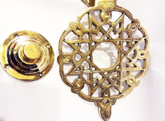 Moroccan Large Door Knocker Craft Made Of Brass Engraved Etsy