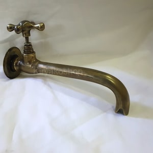Moroccan Handmade Bronze Wall Mounted Faucet - Brass Patina Faucet Tap - Outdoor Faucet - Bathroom faucet