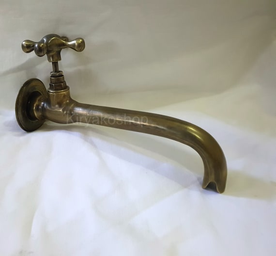 Handmade Moroccan Bronze Wall Mount Faucet – Patina Brass Tap