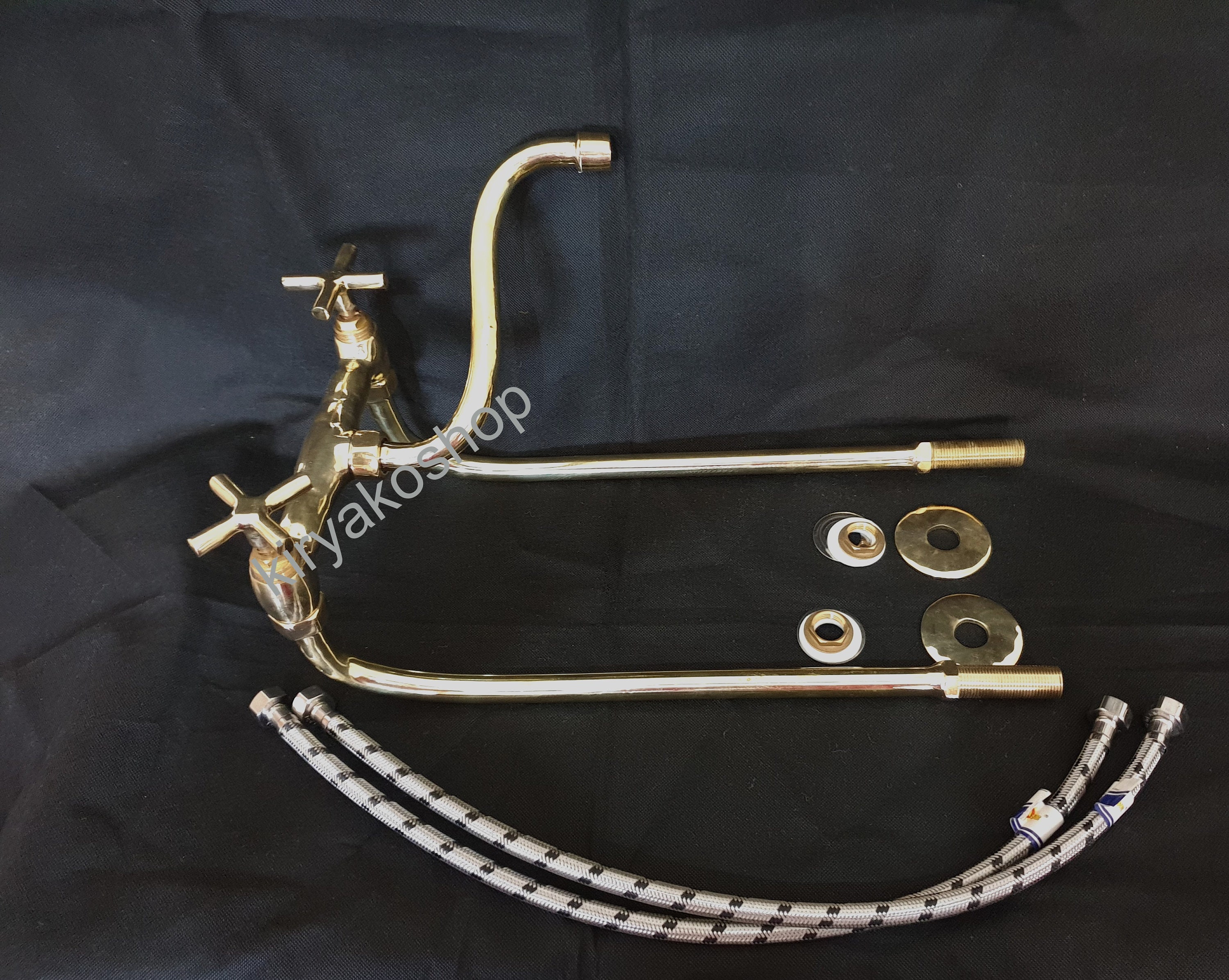Unlacquered Brass Bridge Kitchen Faucet – Customizable Vintage Faucets ...