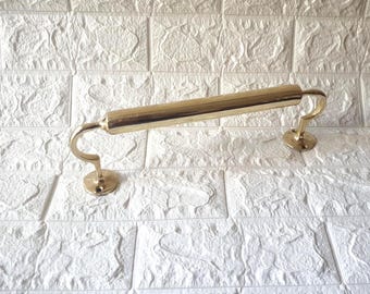 Toallero de latón sin lacar hecho a mano, toallero de pared