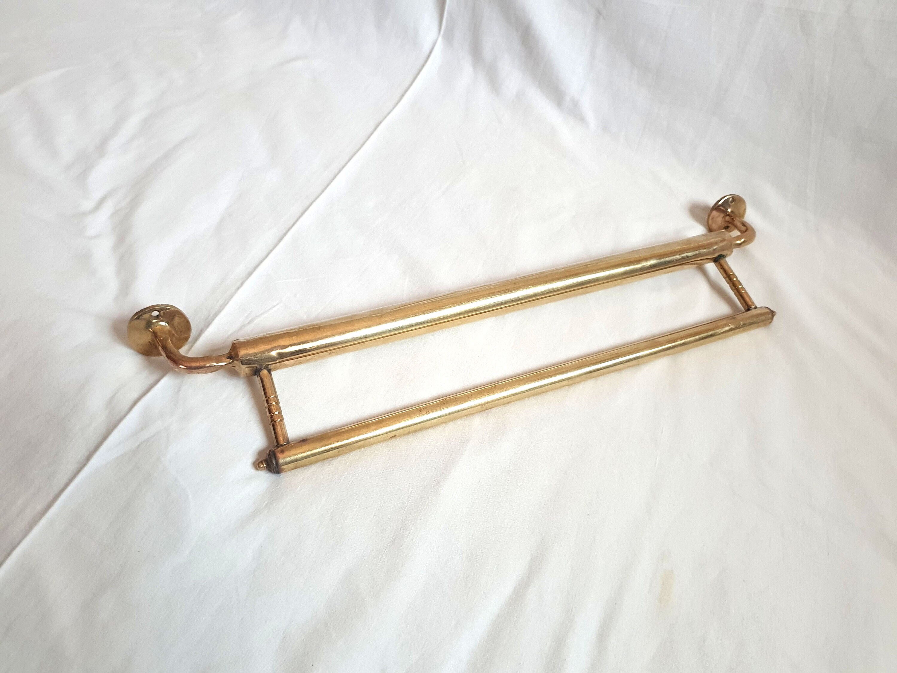 Double Brass Wall Mounted Towel Holder Bar Towel Bar Bathroom Accessories  Rustic Decor Kitchen Towel Bar Bathroom Decor 