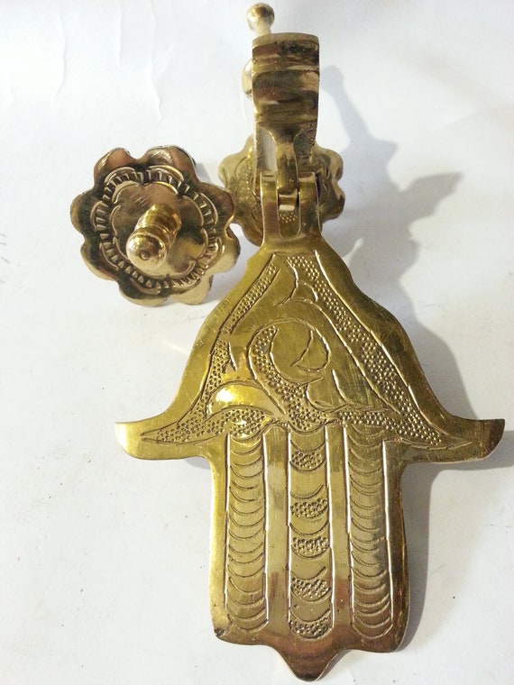 Moroccan Door Knocker Craft Made Of Brass Engraved Khmissa Etsy