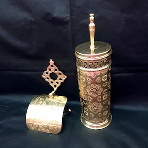 Conjunto de acessórios de banheiro de latão, 2 peças, suporte de rolo de papel higiênico, decoração de parede de banheiro - Suporte de papel higiênico - Suporte de escova de banheiro