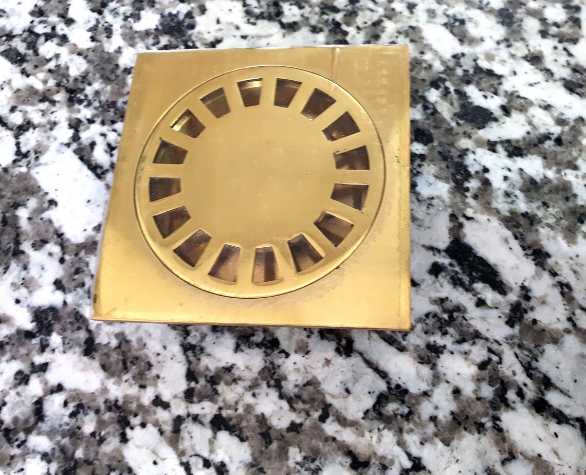 Square Shower Drain Brass Square shower drain plate Solid Etsy