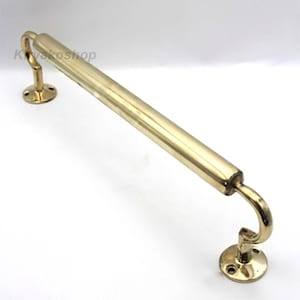 Unlacquered Brass Towel Bar for Bathroom, Brass Wall Mounted Towel Rod, Towel Hanger, Towel Rack, Vintage Towel Holder, Handmade Towel Rack